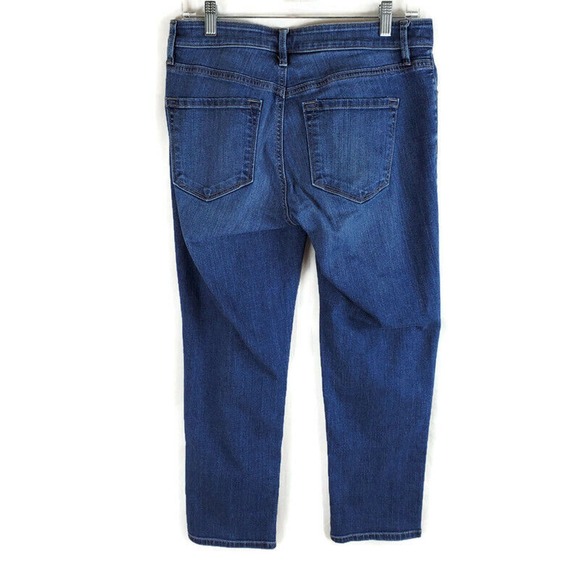 CC - Ann Taylor Loft Curvy Crop Jeans Women's 28/6 Dark Wash Mid Rise Stretch - Picture 2 of 6